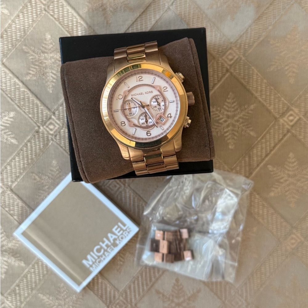 Michael Kors Rose Gold Runway Chronograph Watch
